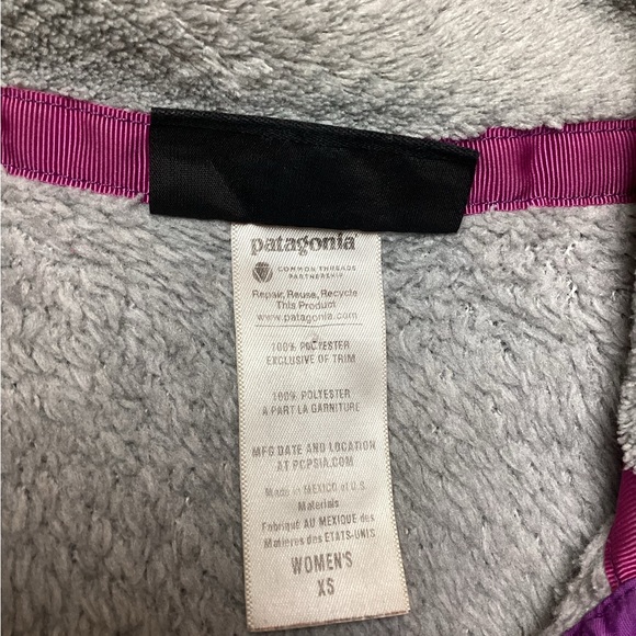 Patagonia Synchilla Polartec Retool 1/4 Snap Jacket Gray w Pink Accents - Picture 10 of 11